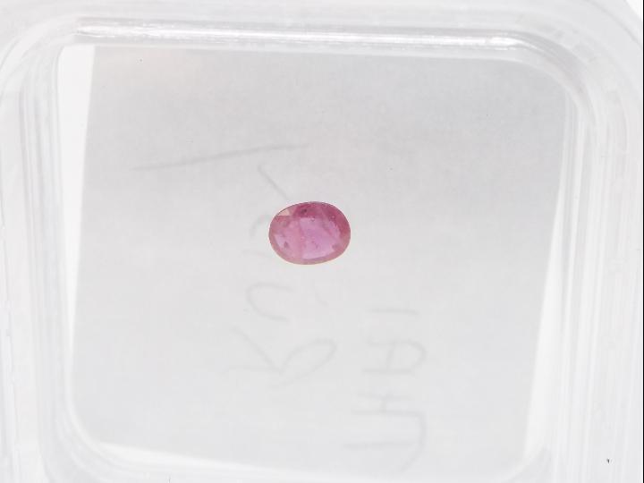 Gemstones - a 0.2 ct Thai Ruby, oval shape fancy cut, 5 mm x 3. - Image 2 of 2