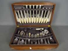 A Joseph Elliot & Sons, Sheffield canteen of plated and stainless cutlery for six settings.