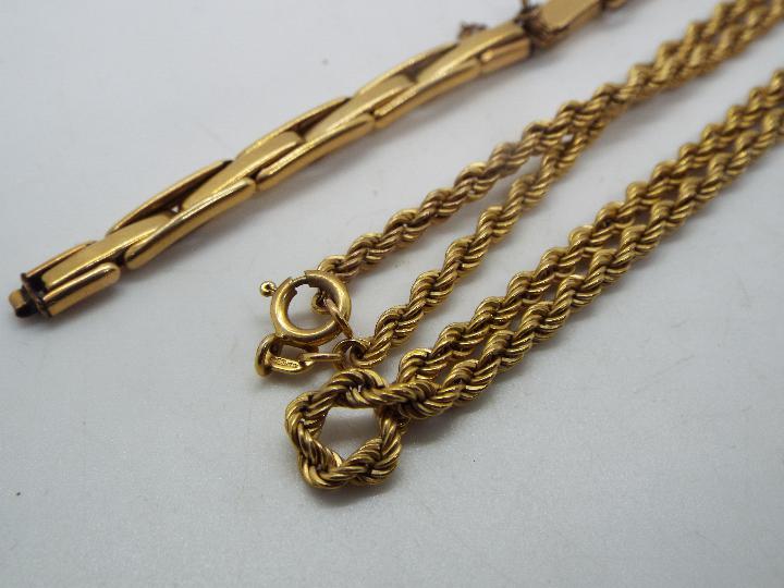A 9ct yellow gold rope twist necklace, - Image 2 of 3
