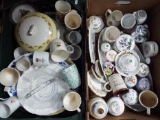 A mixed lot of ceramics to include Wedgwood, Aynsley, Villeroy & Boch and similar, two boxes.