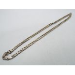 Silver - a Silver diamond cut curb chain, stamped 925,