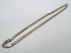 Silver - a Silver diamond cut curb chain, stamped 925,