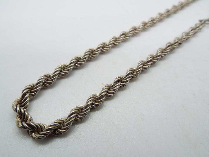 Silver - a silver rope chain, - Image 2 of 2
