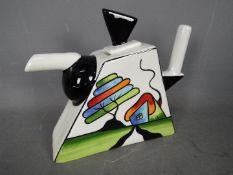 Lorna Bailey - a Lorna Bailey wedge teapot entitled Fantasia Cottage,