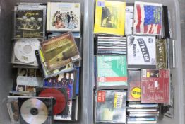 A quantity of various CD's, two boxes.