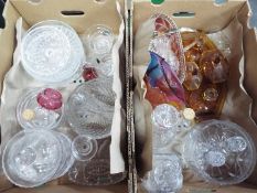 Two boxes of mixed glassware.