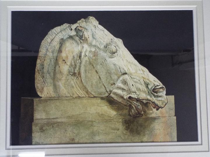 A pleasing watercolour study of the head of a horse from the chariot of Selene, - Image 2 of 3