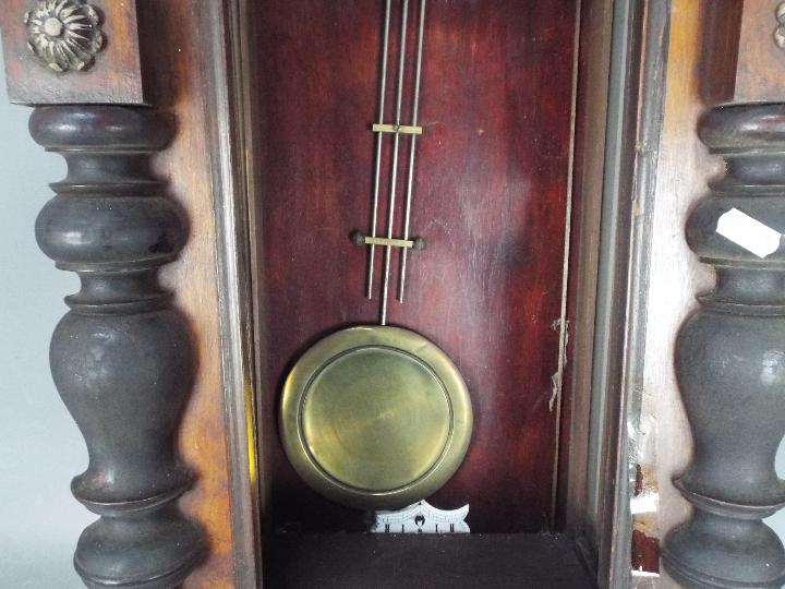 A mahogany cased wall clock with pendulu - Image 3 of 4