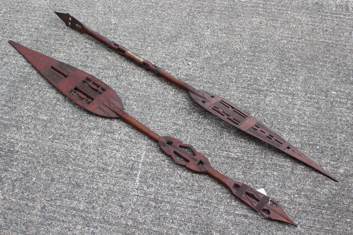 Ethnographica - Two ceremonial paddle sp