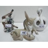 Lladro Three animal figures. Blue factor