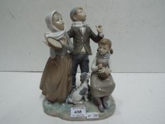 Lladro Children and Dog Singing figure g