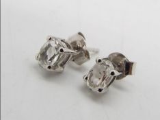 1.18ct White Topaz sterling silver Earr