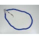 A 147 ct Blue Jade Slider Necklace set w