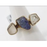 A 7.81 cts Tanzanite & White Topaz Sterl