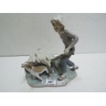 Lladro Wheelbarrow Boy figure. Double st