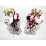 A pair of Murano glass vases,