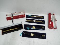 Seven Watches by Montine and Bulova. Quartz. Presentation wallets and boxes. Unused.