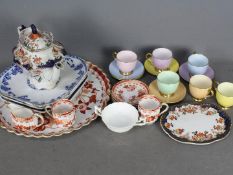 A small collection of ceramics to include Copeland Spode, Paragon, Minton Delft pattern and similar.