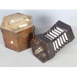 A 19th century English concertina by J H Ebblewhite, contained in fitted case.