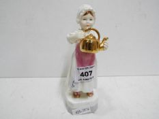 A Royal Worcester ceramic figurine entitled Polly put the kettle on, approx 15.