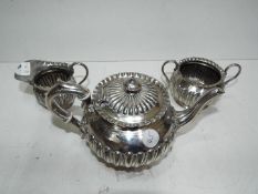 A silver plated teapot set,