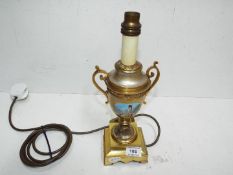 Home Decor - a French hand painted table lamp,