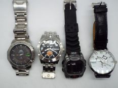 A collection of gentleman's wristwatches to include a Giorgio Armani designed Whatever It Takes