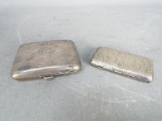 Two hallmarked silver cigarette cases, a late Victorian example with chased foliate decoration,