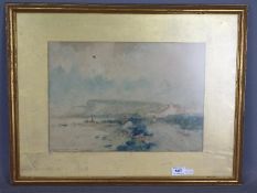 Oswald Garside (1879 - 1942) - Early 20th century watercolour, coastal landscape scene,