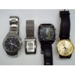 Four gentleman's fashion watches.