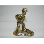 A brass figure in the form of a coal miner, approx 15.