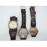 Three vintage wristwatches comprising a Tissot, Tempex and Timex.