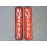 Two vintage enamel Danger signs for the Northern Ireland Electricity Service, approximately 30.
