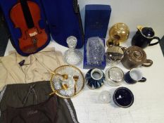 A mixed lot to include Denby teapot ,Bohemia Glass and Crystal,
