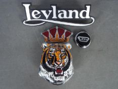 Leyland Bus - A collection of Leyland badges including a Leyland Royal Tiger enamelled cast metal