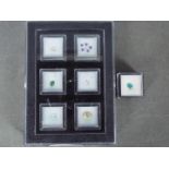 Gemstones - A beryl family showcase comprising a Golden Beryl, Aquamarine, Galileia Morganite,