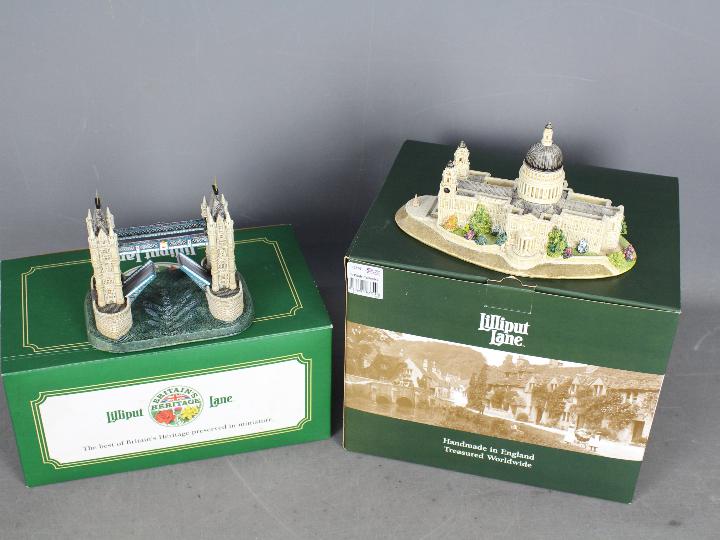 Two boxed Lilliput Lane models from the Britain's Heritage collection comprising St Paul's