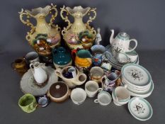 Lot to include a collection of Alfred Meakin dinner and tea wares in the Hedgerow pattern, vases,