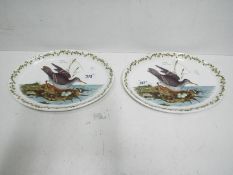 Two ceramic Portmeirion oval serving plates depicting a Snipe,