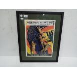 A framed circus poster,