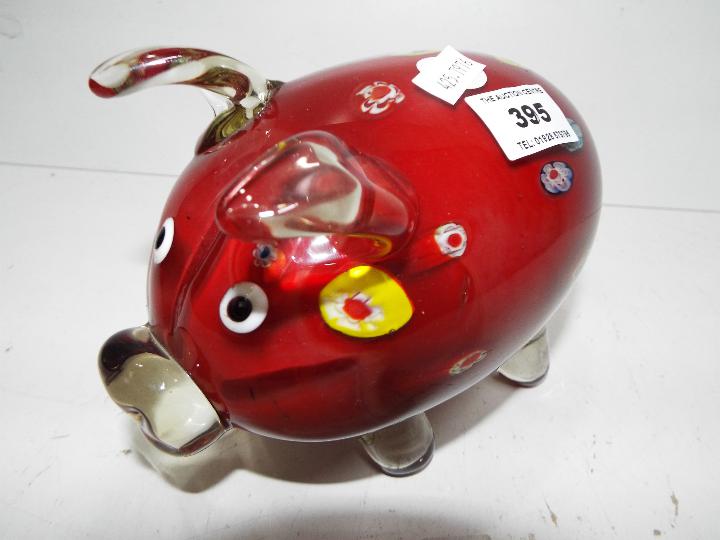 A Murano glass pig,