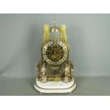 A fine quality English double fusee skeleton clock c1850,
