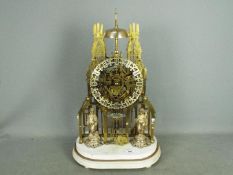 A fine quality English double fusee skeleton clock c1850,