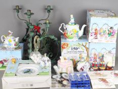 Lot to include Alice In Wonderland themed ceramics and other items, novelty teapots,