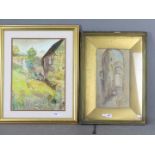 Lot to include a watercolour depicting a