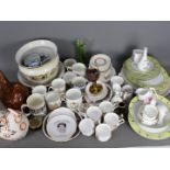 A mixed lot of ceramics and glassware, t