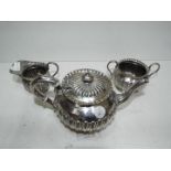 A silver plated teapot set, approx 13 cm
