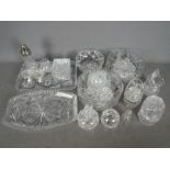 A collection of cut glass table wares to