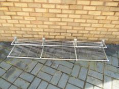 Railwayana - A vintage train carriage two tier luggage rack,