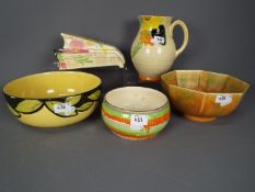 A collection of Art Deco ceramics to include Thomas Forester & Sons Wardle Ware, Myott, Son & Co,